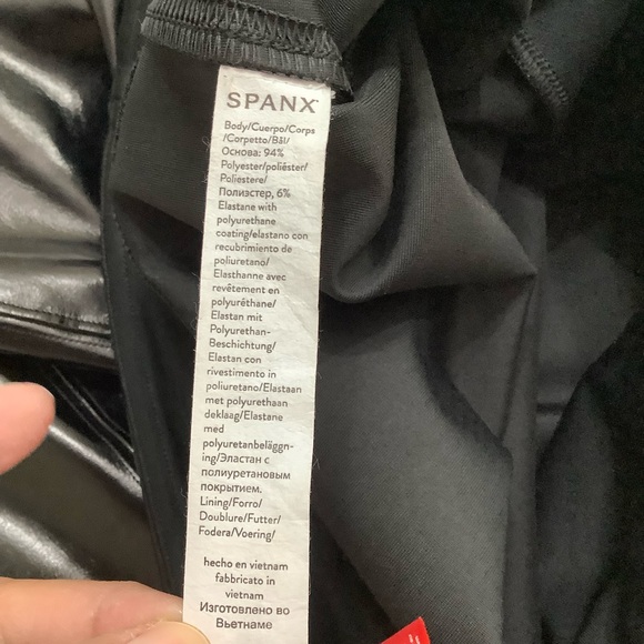 Spanx Leather Coated Shiny Skinny Pants - Picture 6 of 10